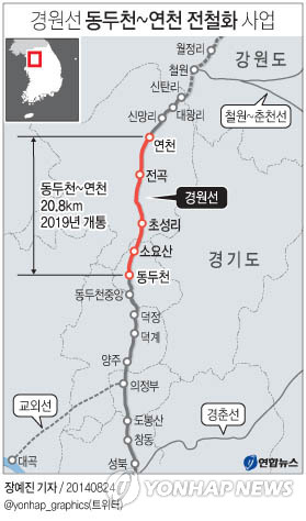 경원선 동두천∼연천 전철 9월 말 착공…2019년 개통 - 1