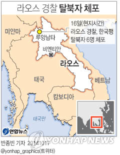 탈북자 6명, 라오스 북부에서 체포돼(종합) - 1