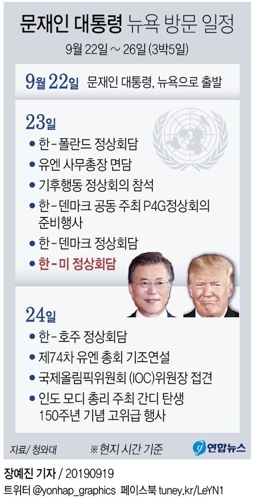 韓美정상, 23일 뉴욕서 회담…"비핵화 협력·동맹 공고화 협의"(종합) - 2