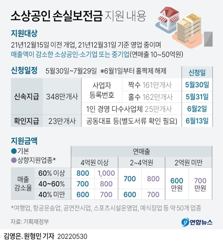 [그래픽] 소상공인 손실보상 주요 내용