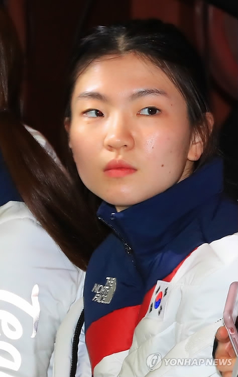 South Korea's short track speed skater Shim Suk-hee takes part in a Team Korea launching ceremony in Seoul on Jan. 24, 2018, ahead of the 2018 PyeongChang Winter Olympics. (Yonhap)