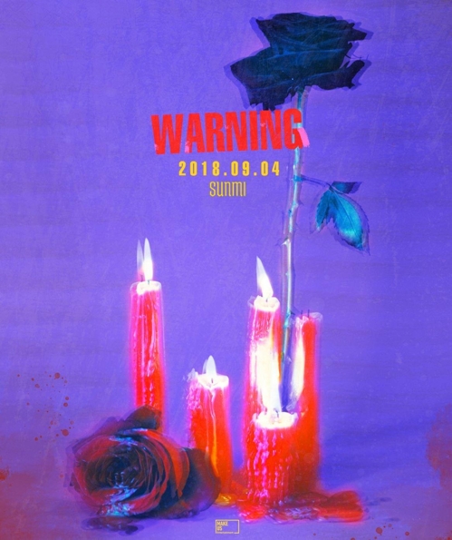 This promotional image for Sunmi's new album, "Warning," was provided by MAKEUS Entertainment. (Yonhap)