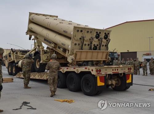 A launcher of an advanced U.S. missile defense system called THAAD is seen in this photo captured from the Facebook account of the 35th Air Defense Artillery Brigade of the U.S. Forces Korea (USFK) on April 24, 2019. The USFK said it conducted a THAAD exercise at a base in Pyeongtaek, south of Seoul, last week. (PHOTO NOT FOR SALE) (Yonhap)