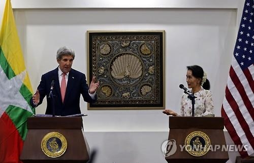 케리 美국무 "미얀마 현 헌법으론 민주화 완성불가" 개헌촉구(종합) - 2