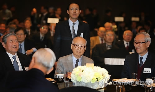 대우그룹 창립 46주년 기념행사에 참석한 김우중 전 회장