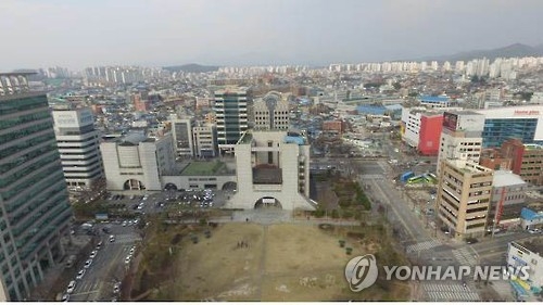 상공에서 내려다본 전주시청