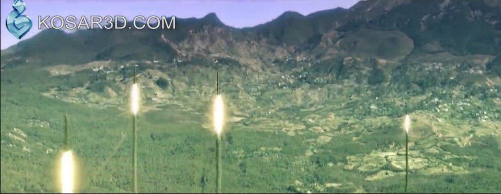 이란 애니메이션 '페르시아만의 전투'의 탄도미사일 발사장면