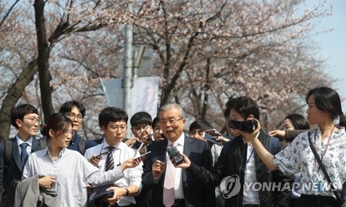 벚꽃길에서 인터뷰