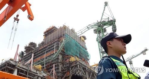 삼성중공업 크레인 충돌 사고현장