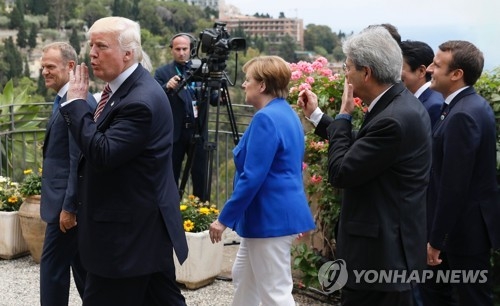 시칠리아 타오르미나에 모인 주요 7개국(G7) 정상들