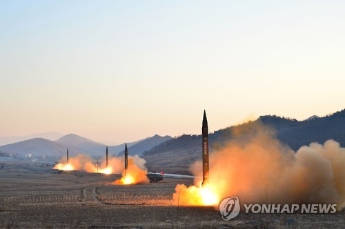 북한이 지난 3월 6일 발사한 스커드 계열 미사일
