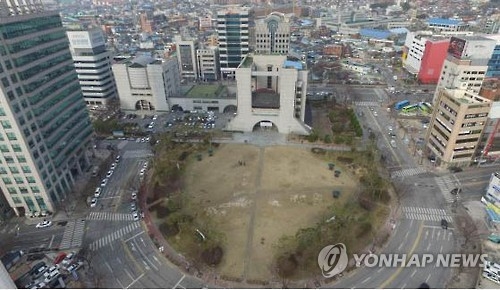 하늘에서 내려다본 전주시청