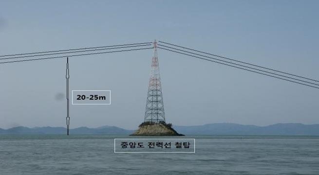 고흥 중앙도 전력선 철탑