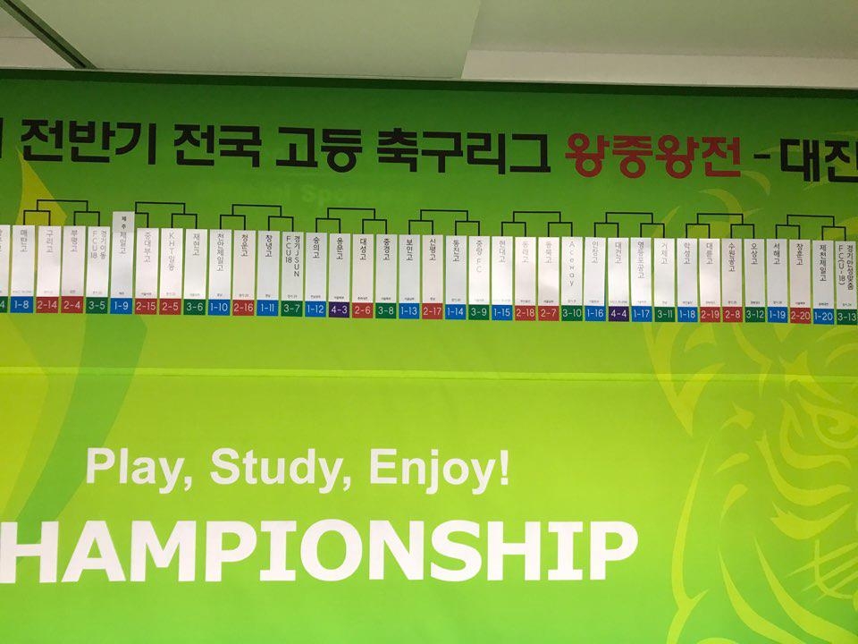 고등 축구리그 전반기 왕중왕전 64강 대진표