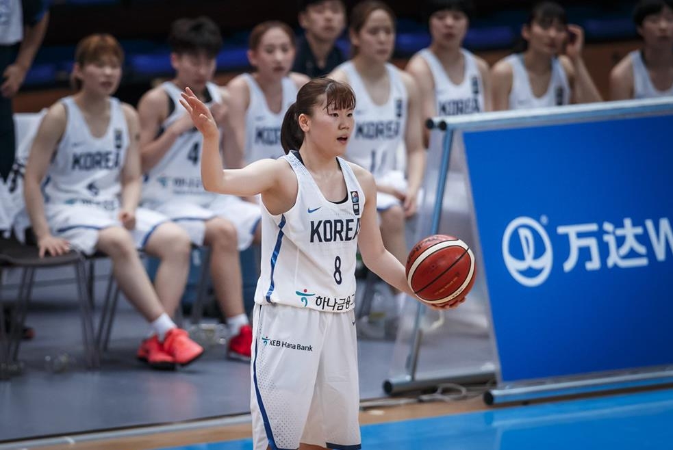 한국 U-19 여자농구 대표팀의 나윤정.[FIBA 홈페이지 캡처화면]