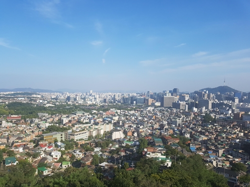 인왕구간에서 내려다본 서울 풍경