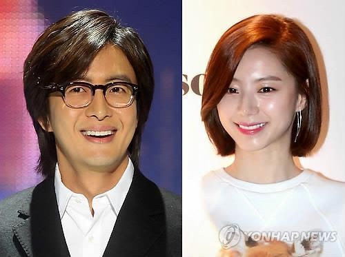 배용준(왼쪽)과 박수진
