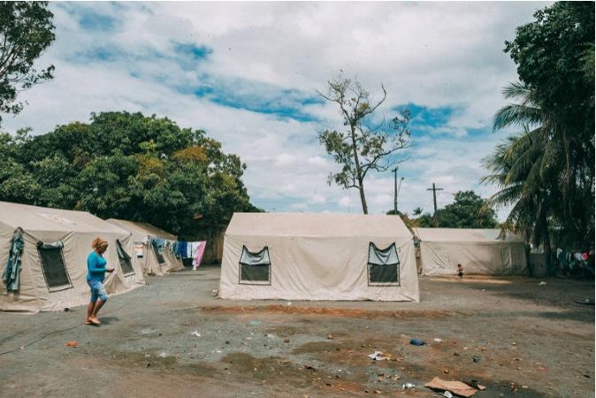 브라질 북부 보아 비스타 시에서 천막생활을 하는 베네수엘라 난민들 [브라질 뉴스포털 UOL] 