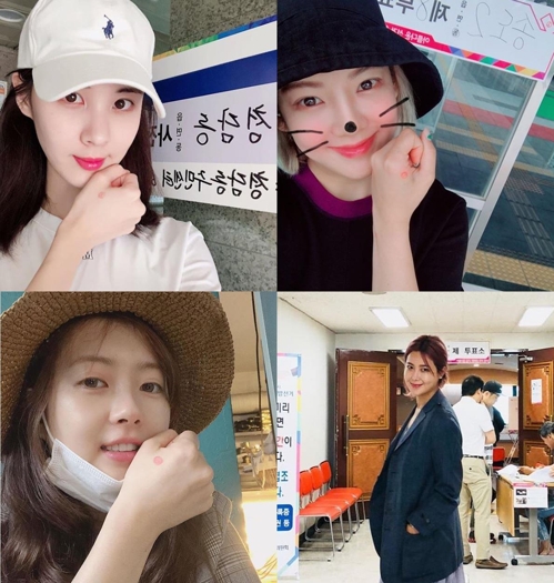 서현과 효연, 솔비, 고아라(왼쪽 위부터 시계방향으로)