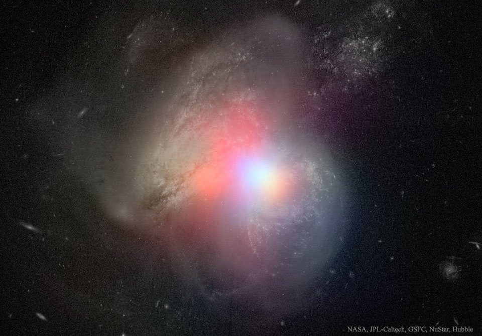 두 은하가 충돌하는 Arp 299[자료사진]