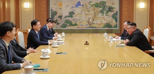 대북특사단 김정은 만남, 남북의 여유있는 미소