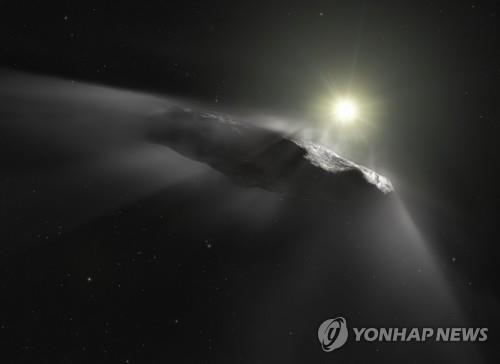 태양계에서 처음 관측된 성간 천체 '오무아무아' 상상도
