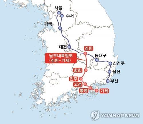 남부내륙철도 노선도