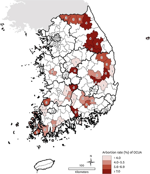 전국 유산율 지도