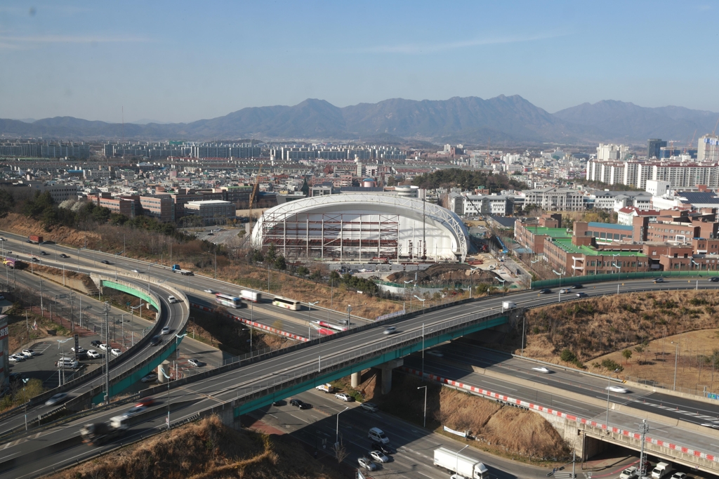 남부대 체육관 증축 현장.