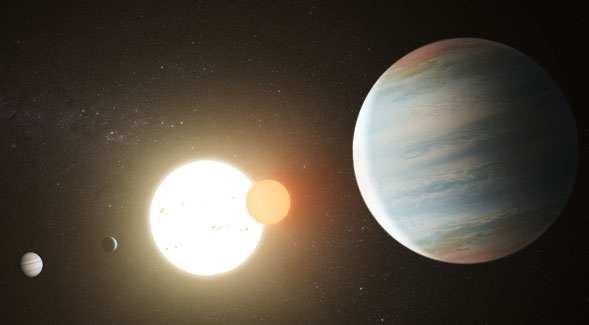 케플러-47의 타투인 행성계 상상도 