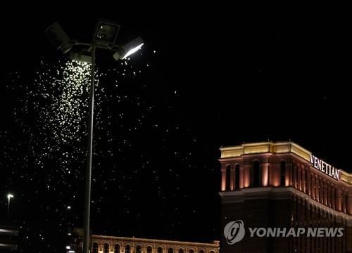라스베이거스 호텔 밀집지역에 몰려든 메뚜기떼/ 이하 AFP=연합뉴스