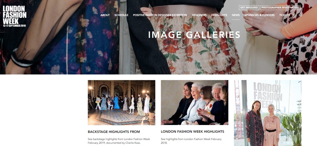 2019 런던 패션위크 소개 웹사이트