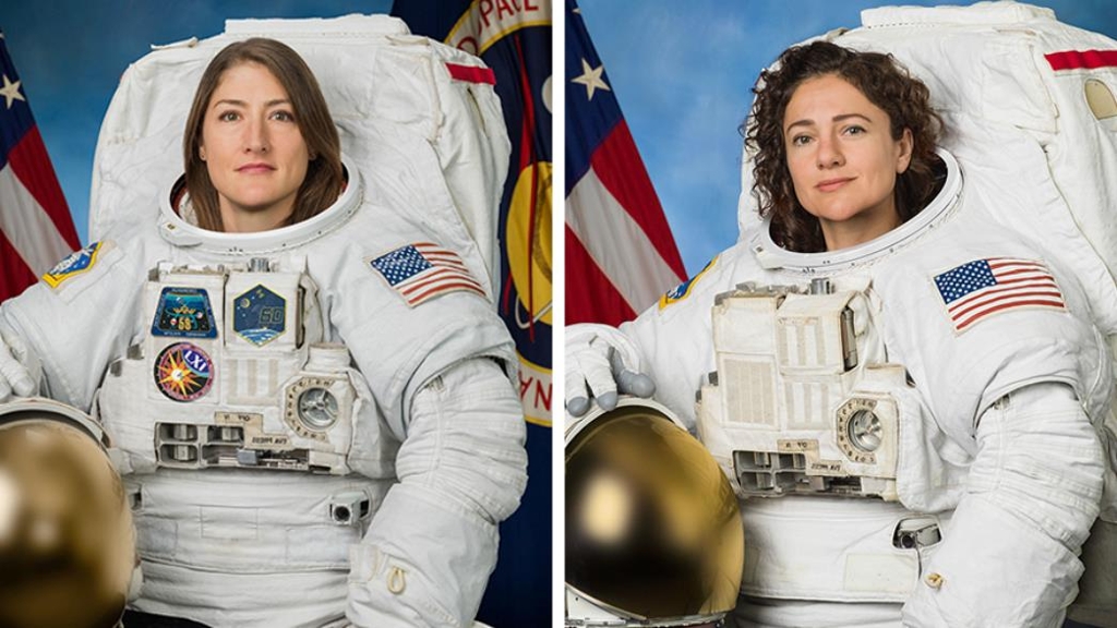여성들만의 첫 우주유영에 나서는 크리스티나 코치(왼쪽)와 제시카 메이어 
