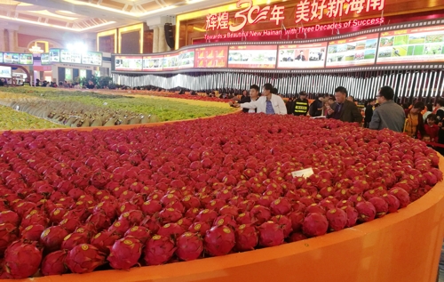 High-quality fruit and vegetables exhibited at a previous winter fair.