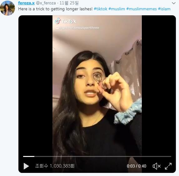 뷰티 영상 가장해 중국 인권문제 비판한 미국 소녀 페로자 아지즈의 틱톡 동영상