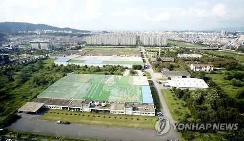 전북도청에서 바라본 옛 대한방직 부지