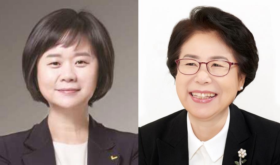 이정미 의원(왼쪽)과 홍미영 전 의원
