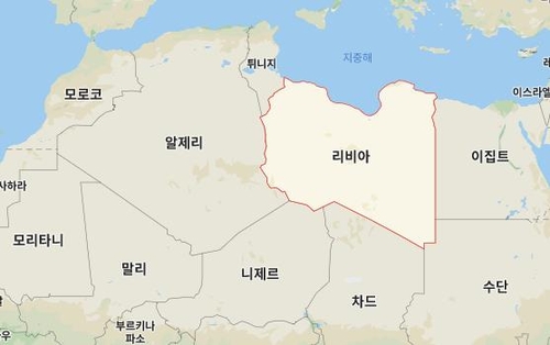 리비아가 포함된 아프리카 지도[구글 캡처]