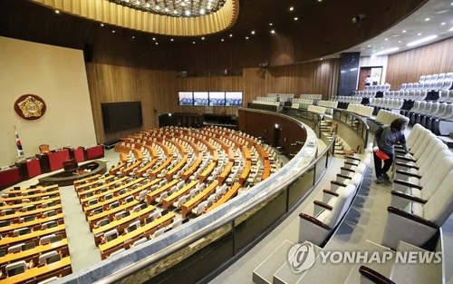 텅 빈 국회 본회의장