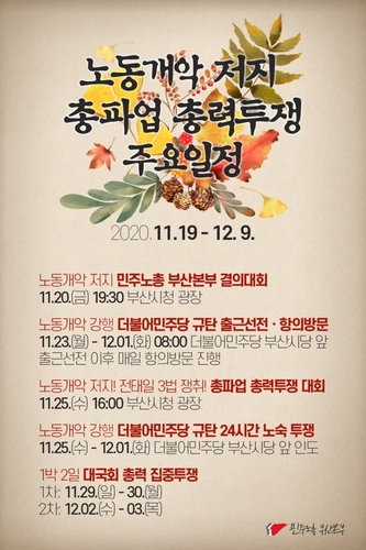 부산노동계 노동 개악 저지 투쟁 일정