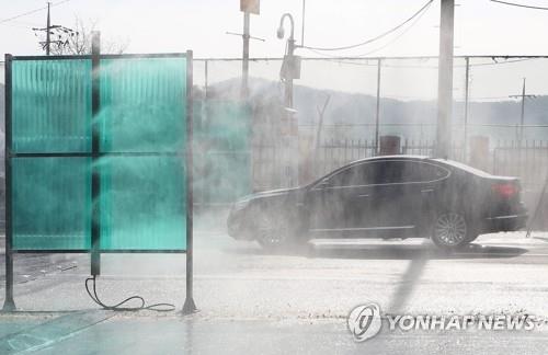 2019년 초지대교에서 진행된 차량 방역작업