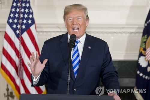 2018년 5월 이란 핵합의 파기를 공식 선언하는 도널드 트럼프 미국 대통령