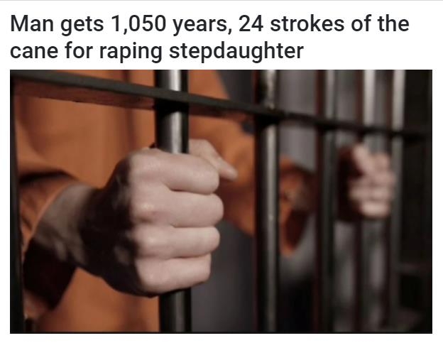 말레이 법원, 의붓딸 강간범에 징역 1천50년과 태형 24대