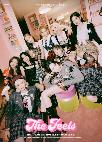 La foto, desvelada por JYP Entertainment, muestra una foto conceptual del primer sencillo en inglés del grupo femenino de K-pop TWICE, titulado "The Feels". (Prohibida su reventa y archivo)