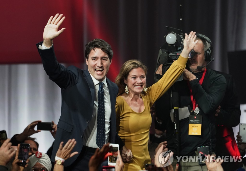 캐나다 총선 자유당 승리…트뤼도 총리, 소수 정부로 재집권