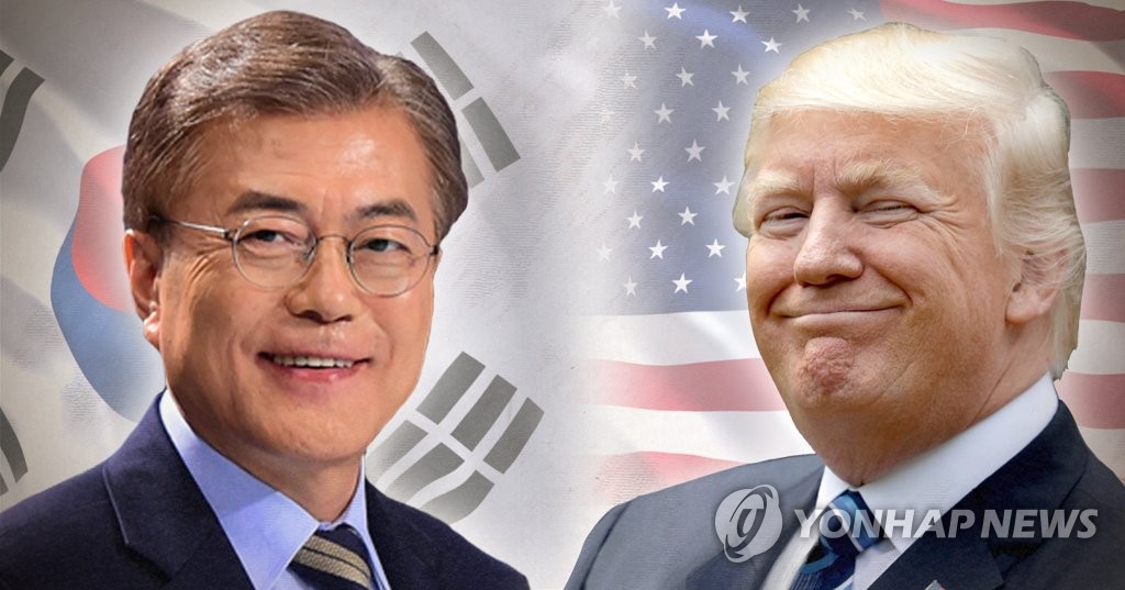 문재인 대통령(왼쪽)과 도널드 트럼프 미국 대통령