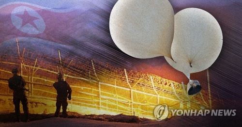 북한 대남전단 살포용 풍선 날려(PG)