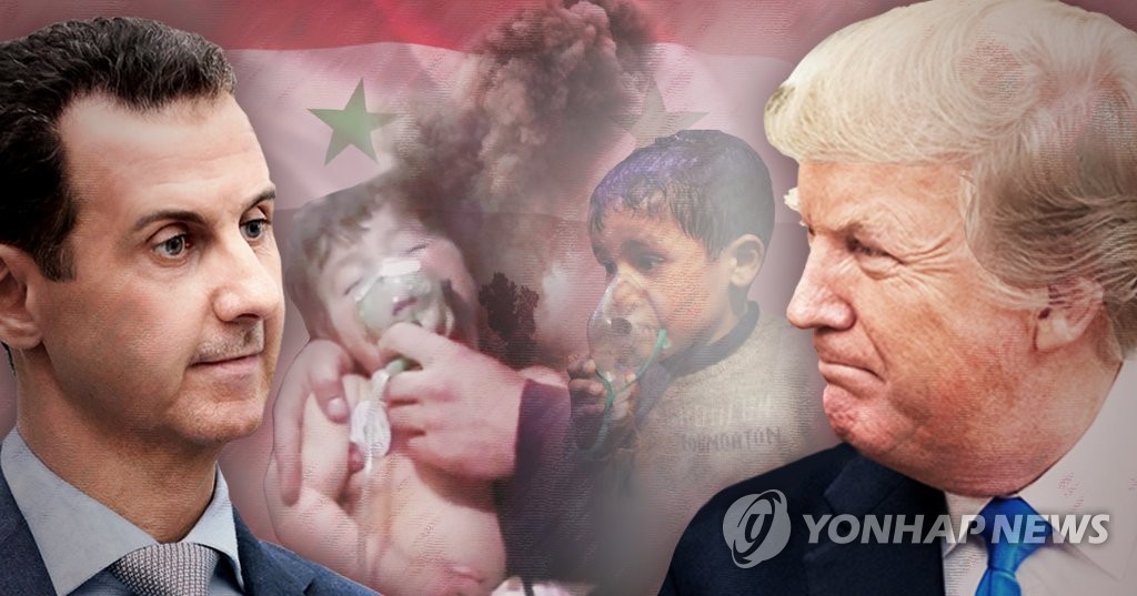 트럼프, 시리아 화학무기 공격 아사드 대통령 비난 (PG)
