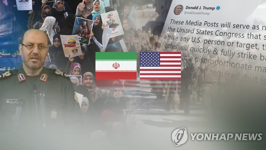 이란 "美에 군사대응"…트럼프 "압도적 반격" (CG)