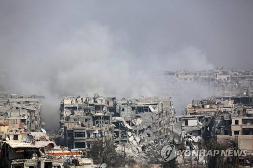 처참하게 파괴된 시리아 동구타 하라스타 구역